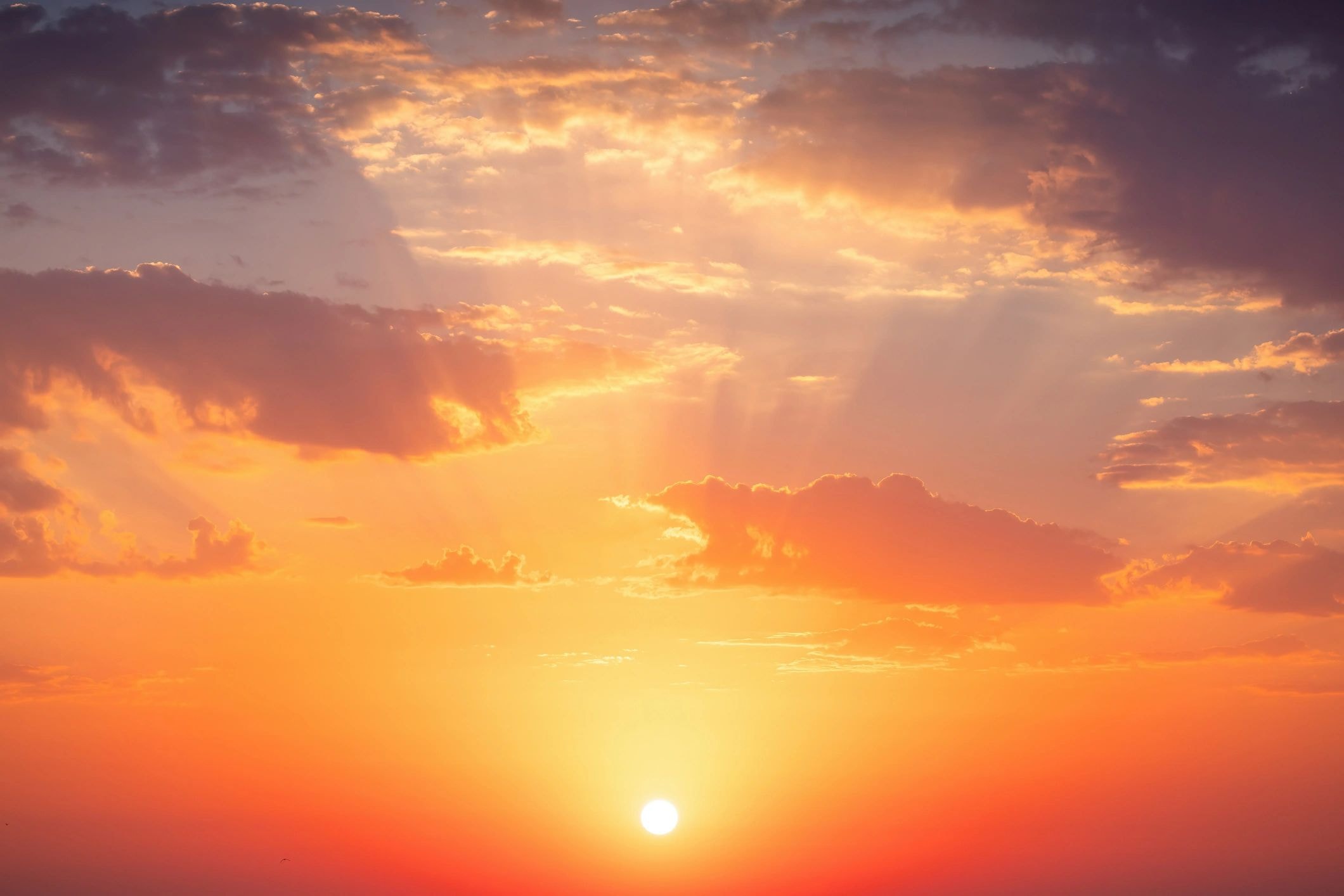 Sunset through dramatic clouds
